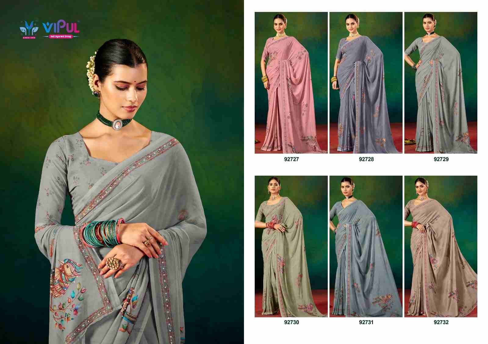 Saiyara Vol-11 By Vipul Fashion 92727 To 92732 Series Indian Traditional Wear Collection Beautiful Stylish Fancy Colorful Party Wear & Occasional Wear Weightless Sarees At Wholesale Price