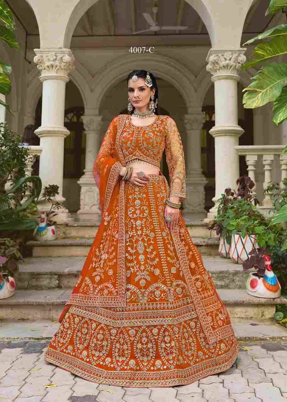 Bidai Vol-2 By Senhora Dresses 4007-A To 4007-D Series Designer Beautiful Collection Occasional Wear & Party Wear Pure Net Lehengas At Wholesale Price