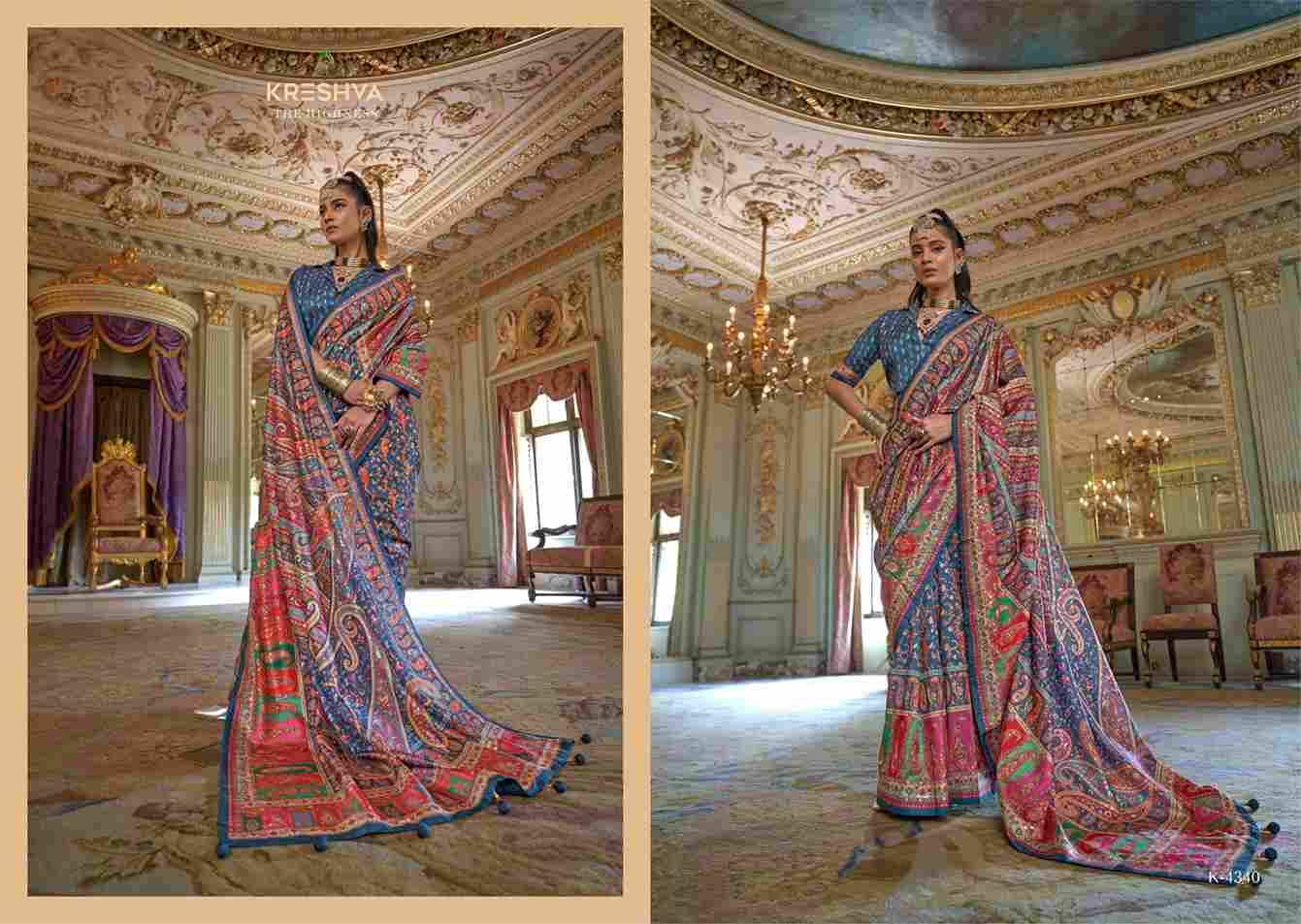 Rani-Mahal By Kreshva 4336 To 4347 Series Indian Traditional Wear Collection Beautiful Stylish Fancy Colorful Party Wear & Occasional Wear Tussar Silk Sarees At Wholesale Price
