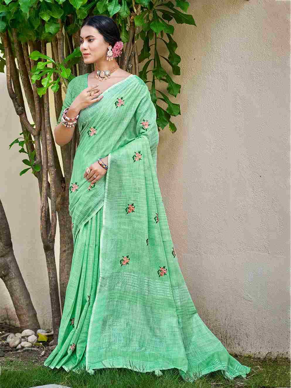 Feeling By Fashid Wholesale 101 To 106 Series Indian Traditional Wear Collection Beautiful Stylish Fancy Colorful Party Wear & Occasional Wear Linen Sarees At Wholesale Price