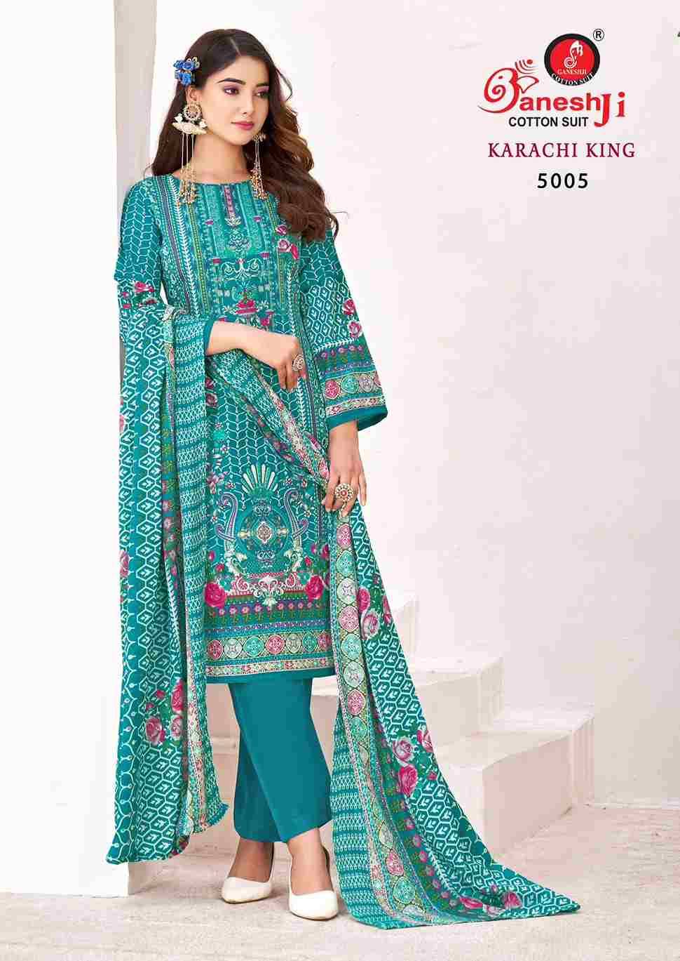 Karachi King Vol-5 By Ganeshji 5001 To 5008 Series Beautiful Festive Suits Stylish Fancy Colorful Party Wear & Occasional Wear Pure Cotton Dresses At Wholesale Price