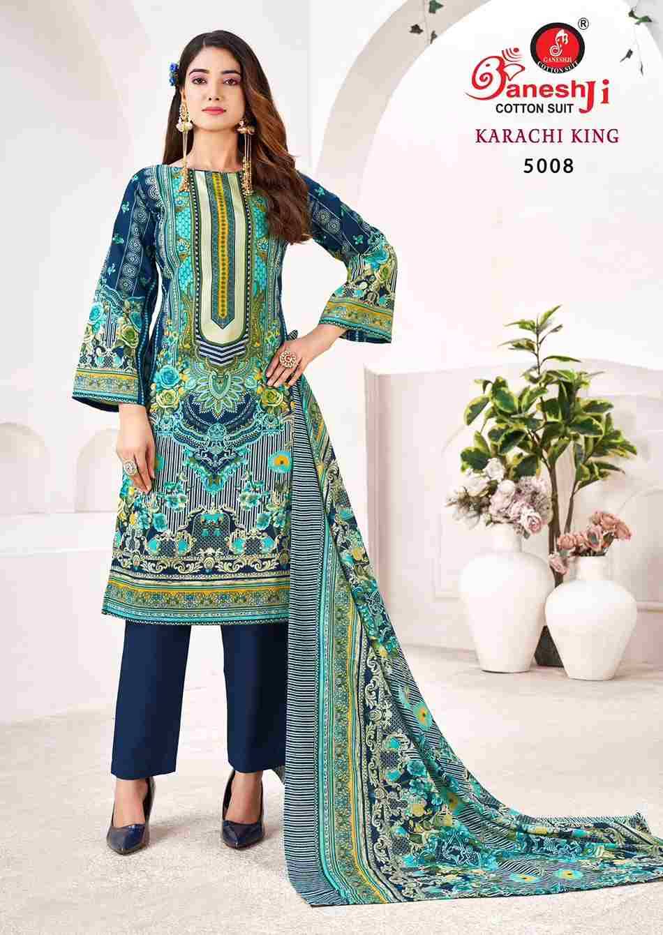 Karachi King Vol-5 By Ganeshji 5001 To 5008 Series Beautiful Festive Suits Stylish Fancy Colorful Party Wear & Occasional Wear Pure Cotton Dresses At Wholesale Price