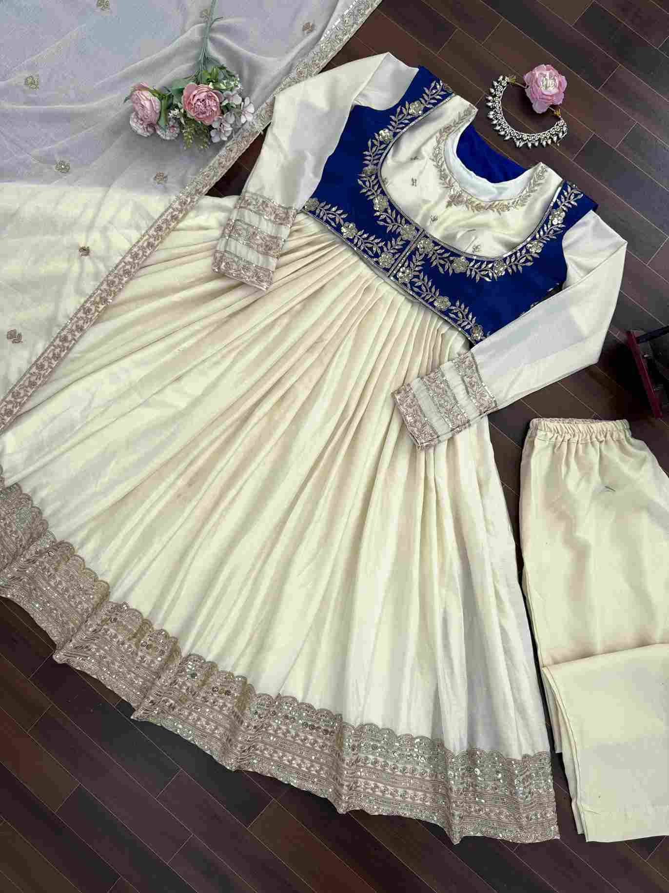 R-5957 By Fashid Wholesale Beautiful Anarkali Suits Colorful Stylish Fancy Casual Wear & Ethnic Wear Chinnon Silk Dresses At Wholesale Price
