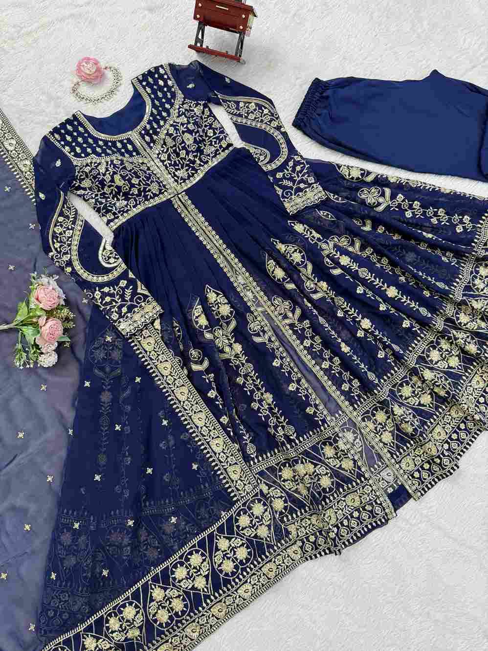 K-1554 By Fashid Wholesale Beautiful Stylish Fancy Colorful Casual Wear & Ethnic Wear Faux Georgette Dresses At Wholesale Price