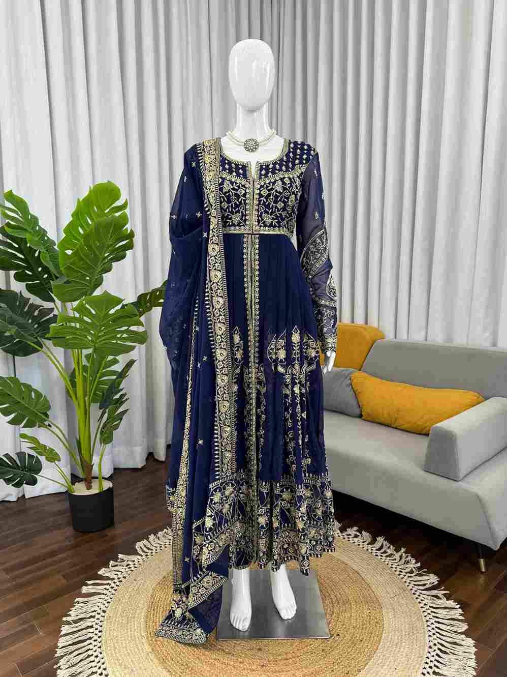 K-1554 By Fashid Wholesale Beautiful Stylish Fancy Colorful Casual Wear & Ethnic Wear Faux Georgette Dresses At Wholesale Price