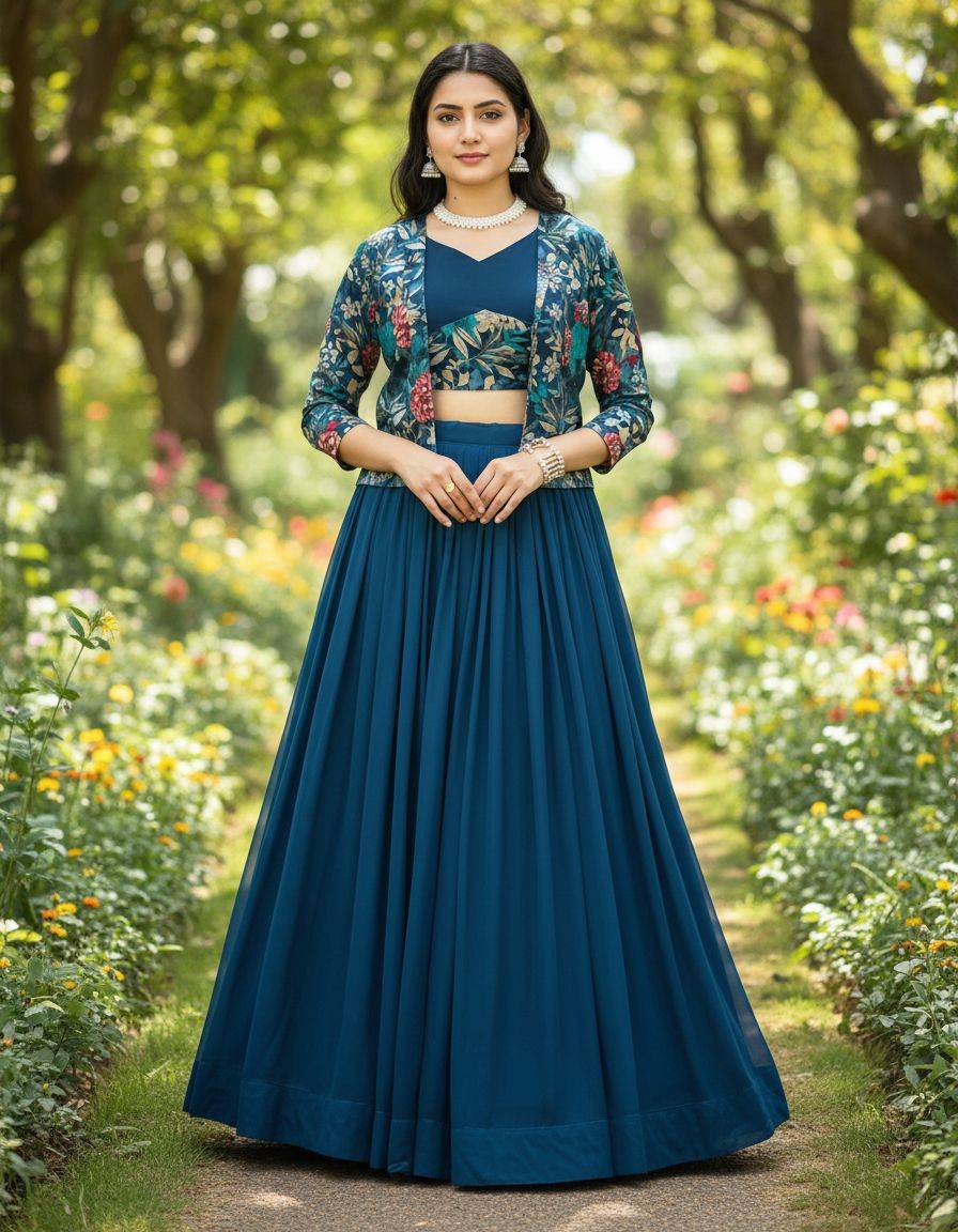 Gr-8216 By Fashid Wholesale 01 To 06 Series Navratri Wear Collection Beautiful Stylish Colorful Fancy Party Wear & Occasional Wear Georgette Lehengas At Wholesale Price