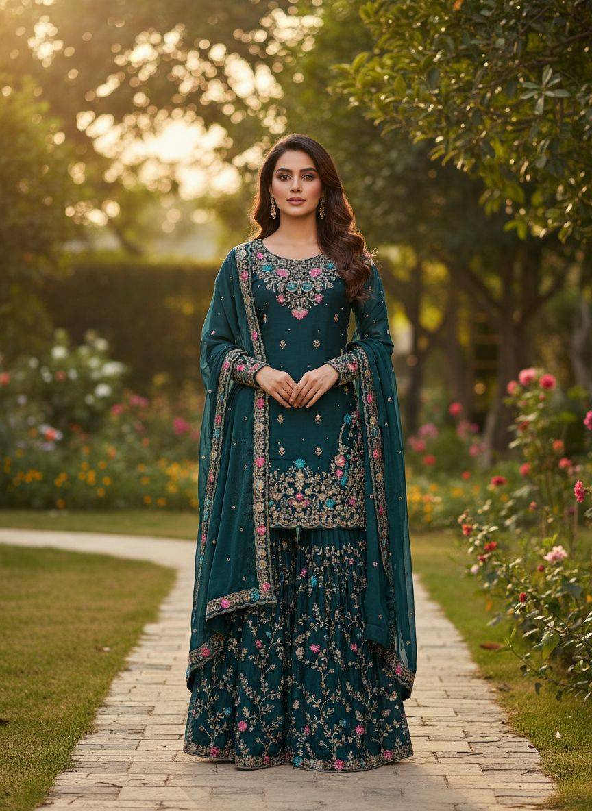 R-5956 By Fashid Wholesale 01 To 04 Series Suits Beautiful Fancy Colorful Stylish Party Wear & Occasional Wear Jimmy Choo Silk Dresses At Wholesale Price