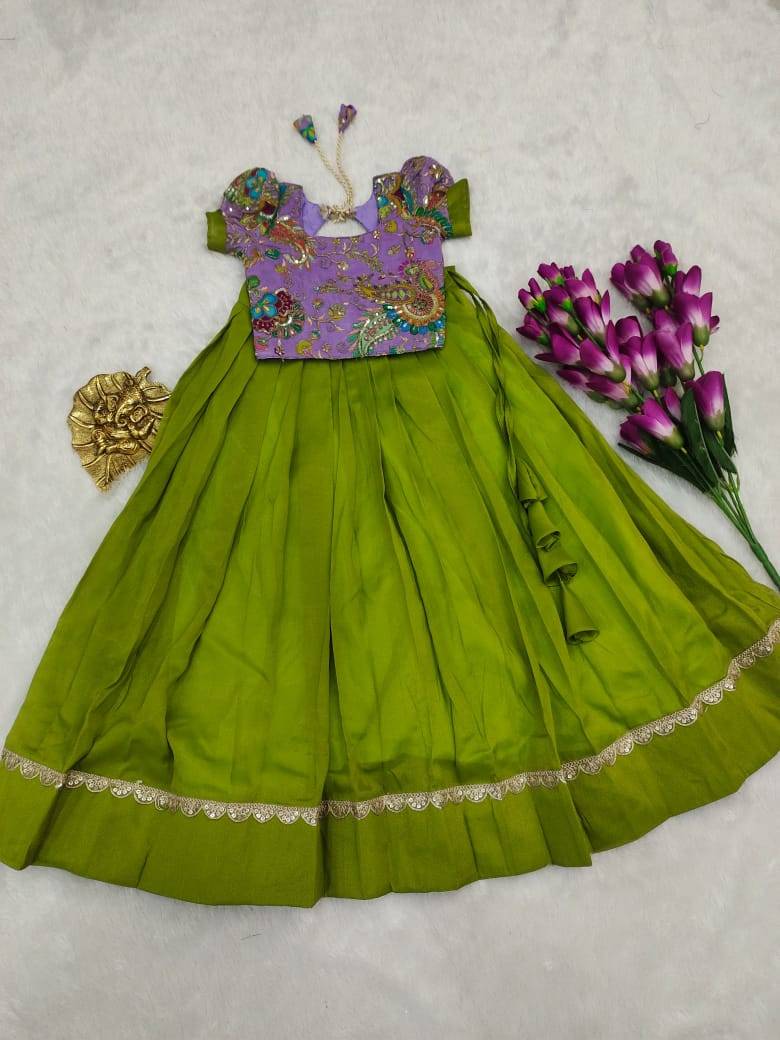 Pv-Kids-Lehenga Vol-31 By Fashid Wholesale 01 To 04 Series Designer Beautiful Collection Occasional Wear & Party Wear Pure Cosmos Silk Lehenga At Wholesale Price
