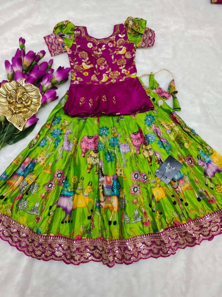 Pv-Kids Lehenga Vol-33 By Fashid Wholesale Designer Beautiful Collection Occasional Wear & Party Wear Pure Heavy Chinnon Silk Lehenga At Wholesale Price