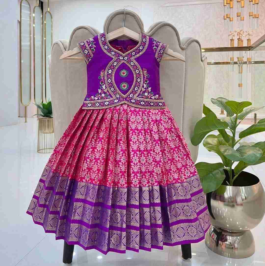 Pv-Kids Lehenga Vol-34 By Fashid Wholesale 01 To 02 Series Designer Beautiful Collection Occasional Wear & Party Wear Lichi Silk Lehenga At Wholesale Price