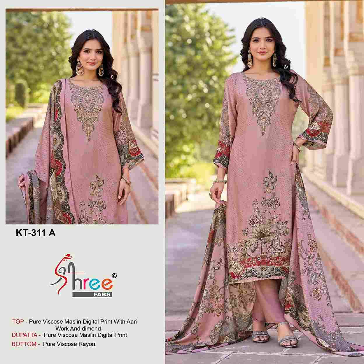Shree Fabs Hit Design KT-311 Colours By Shree Fabs KT-311-A To KT-311-D Series Designer Pakistani Suits Beautiful Fancy Stylish Colorful Party Wear & Occasional Wear Pure Viscose Muslin Embroidery Dresses At Wholesale Price