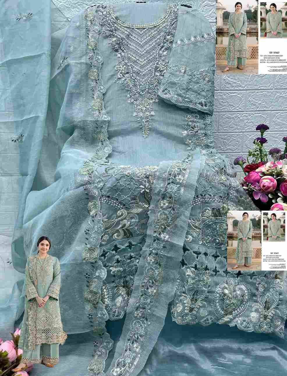 Shree Fabs Hit Design SF-5567 Colours By Shree Fabs SF-5567-A To SF-5567-D Series Beautiful Stylish Pakistani Suits Fancy Colorful Casual Wear & Ethnic Wear & Ready To Wear Kota Checks Embroidery Dresses At Wholesale Price