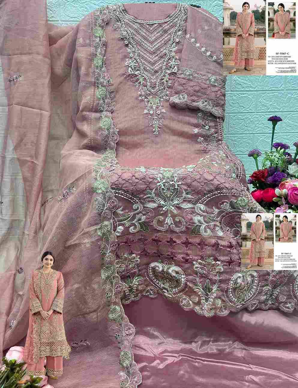 Shree Fabs Hit Design SF-5567 Colours By Shree Fabs SF-5567-A To SF-5567-D Series Beautiful Stylish Pakistani Suits Fancy Colorful Casual Wear & Ethnic Wear & Ready To Wear Kota Checks Embroidery Dresses At Wholesale Price