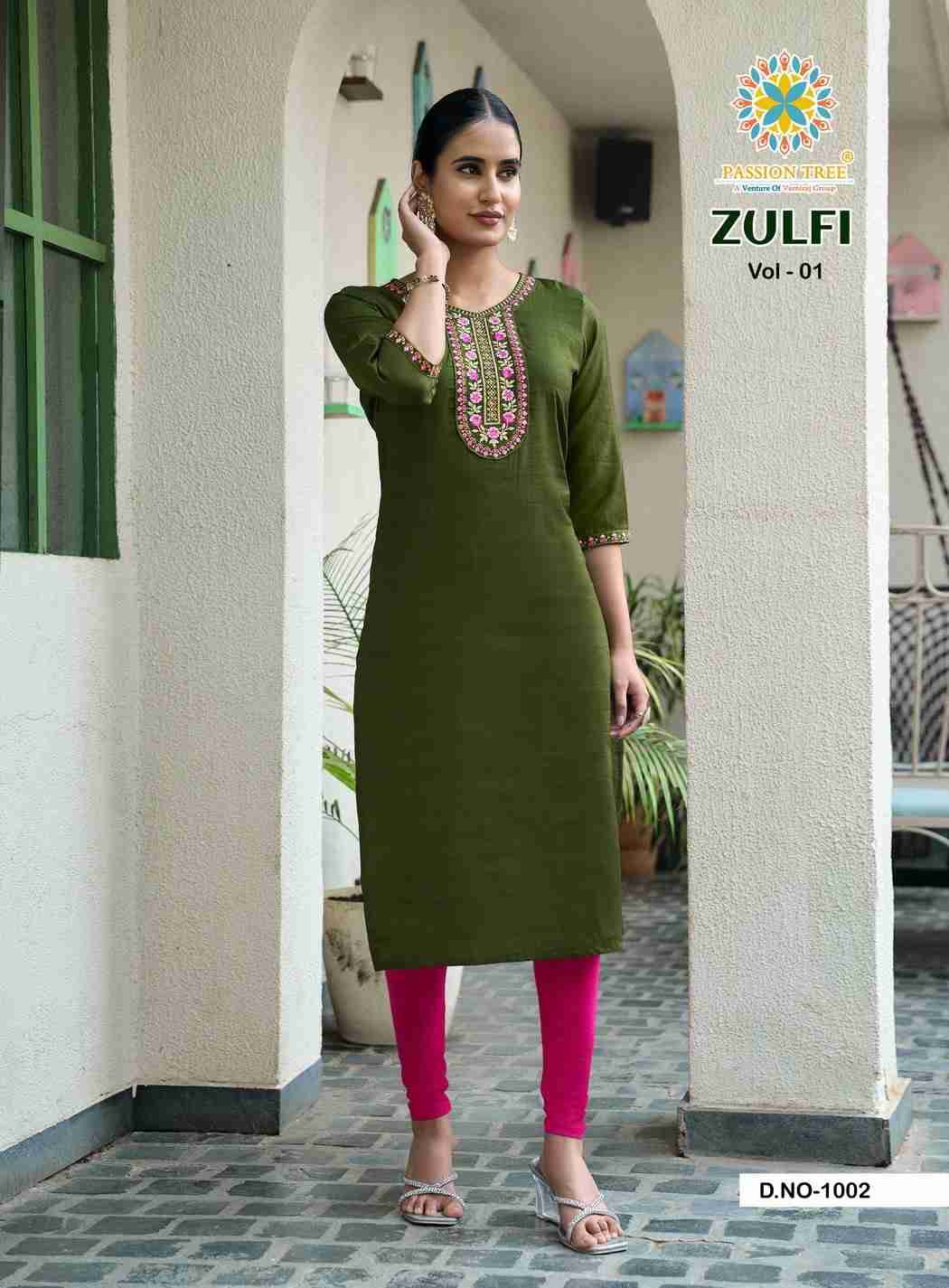 Zulfi Vol-1 By Passion Tree 1001 To 1007 Series Designer Stylish Fancy Colorful Beautiful Party Wear & Ethnic Wear Collection Vatican Kurtis At Wholesale Price