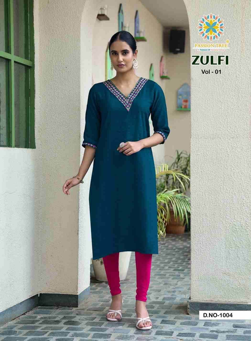 Zulfi Vol-1 By Passion Tree 1001 To 1007 Series Designer Stylish Fancy Colorful Beautiful Party Wear & Ethnic Wear Collection Vatican Kurtis At Wholesale Price
