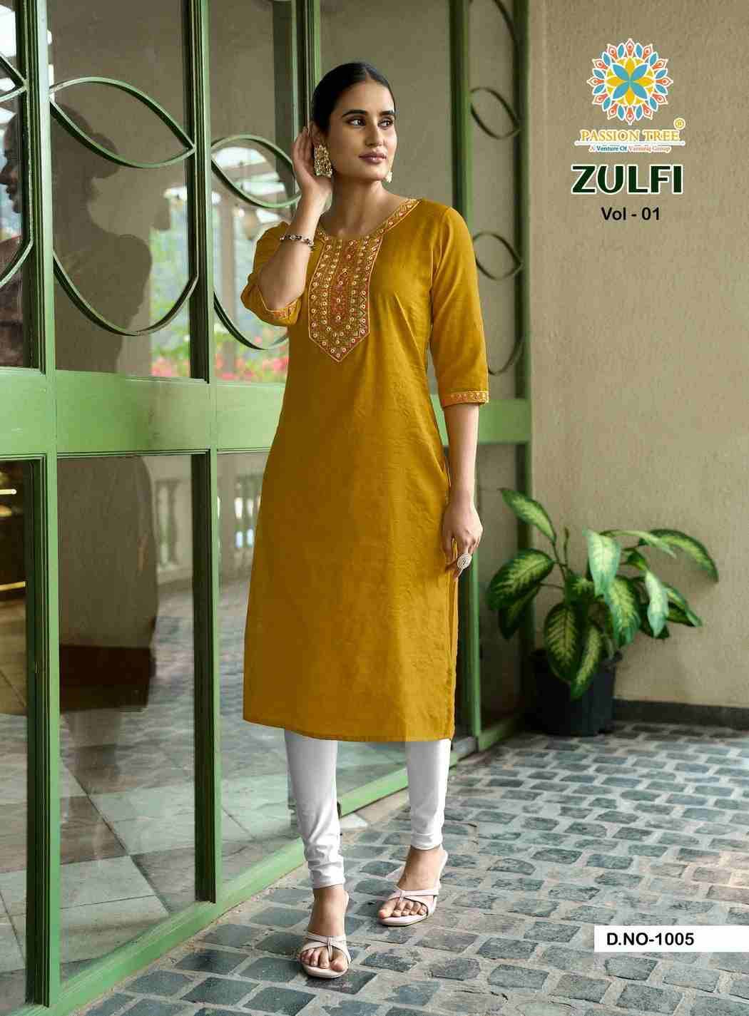 Zulfi Vol-1 By Passion Tree 1001 To 1007 Series Designer Stylish Fancy Colorful Beautiful Party Wear & Ethnic Wear Collection Vatican Kurtis At Wholesale Price