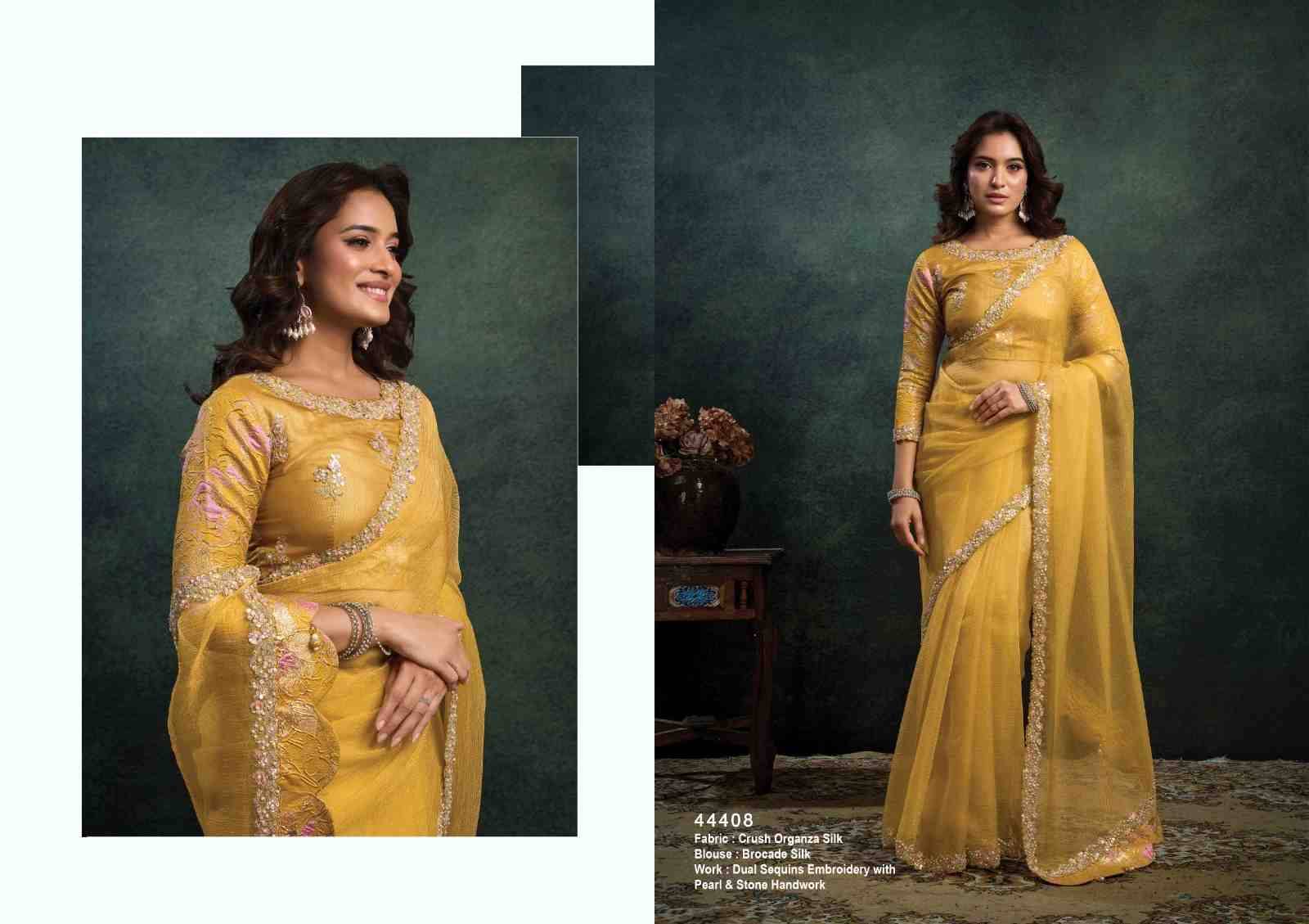 Rasika By Mahotsav Creation 44402 To 44418 Series Indian Traditional Wear Collection Beautiful Stylish Fancy Colorful Party Wear & Occasional Wear Pure Banarasi Crepe Silk Sarees At Wholesale Price
