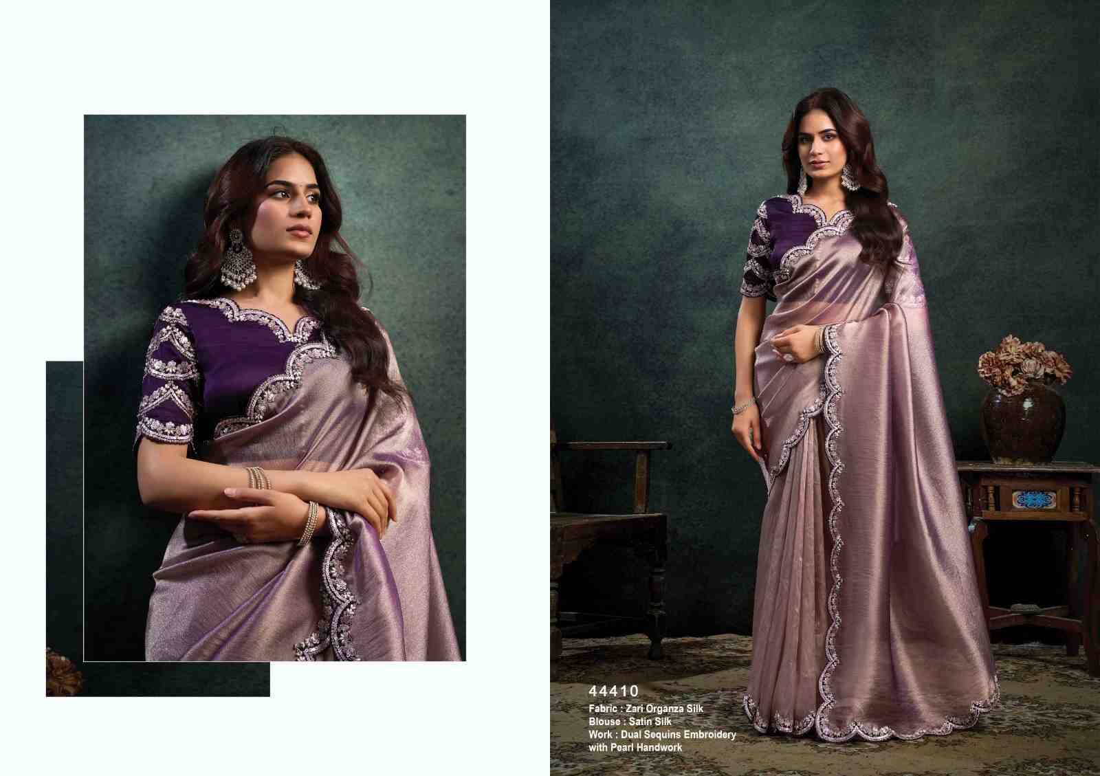 Rasika By Mahotsav Creation 44402 To 44418 Series Indian Traditional Wear Collection Beautiful Stylish Fancy Colorful Party Wear & Occasional Wear Pure Banarasi Crepe Silk Sarees At Wholesale Price