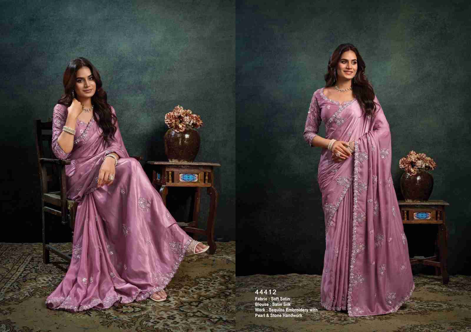 Rasika By Mahotsav Creation 44402 To 44418 Series Indian Traditional Wear Collection Beautiful Stylish Fancy Colorful Party Wear & Occasional Wear Pure Banarasi Crepe Silk Sarees At Wholesale Price