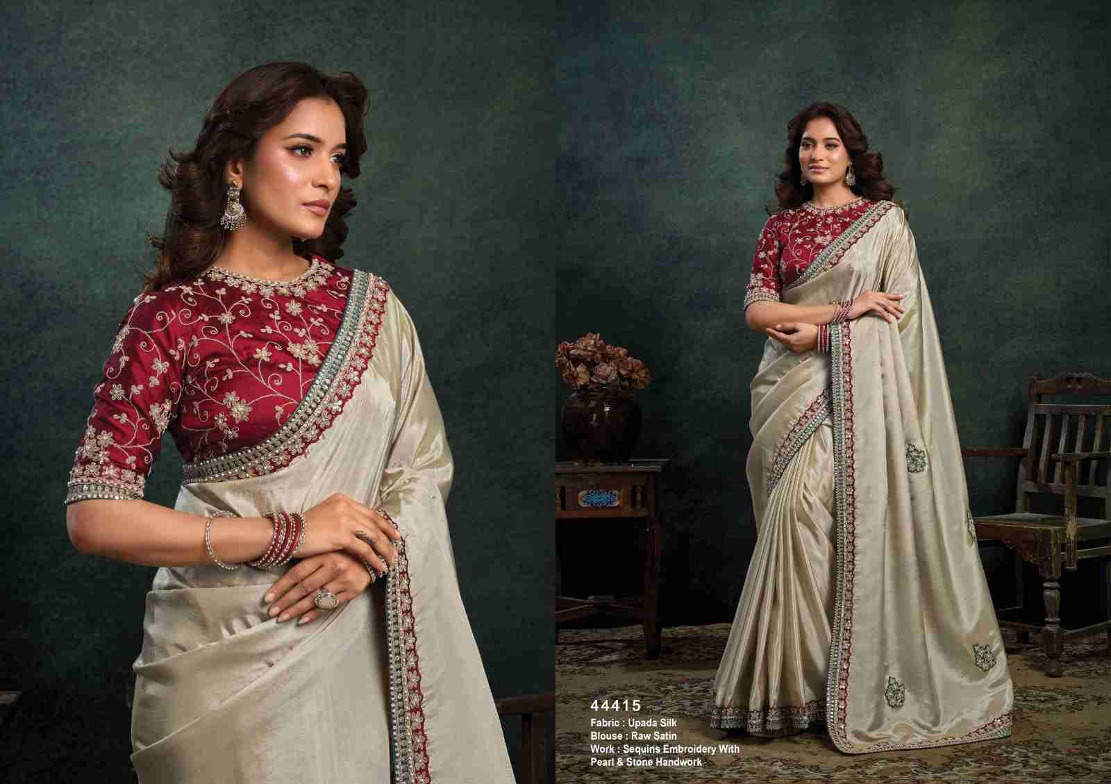 Rasika By Mahotsav Creation 44402 To 44418 Series Indian Traditional Wear Collection Beautiful Stylish Fancy Colorful Party Wear & Occasional Wear Pure Banarasi Crepe Silk Sarees At Wholesale Price