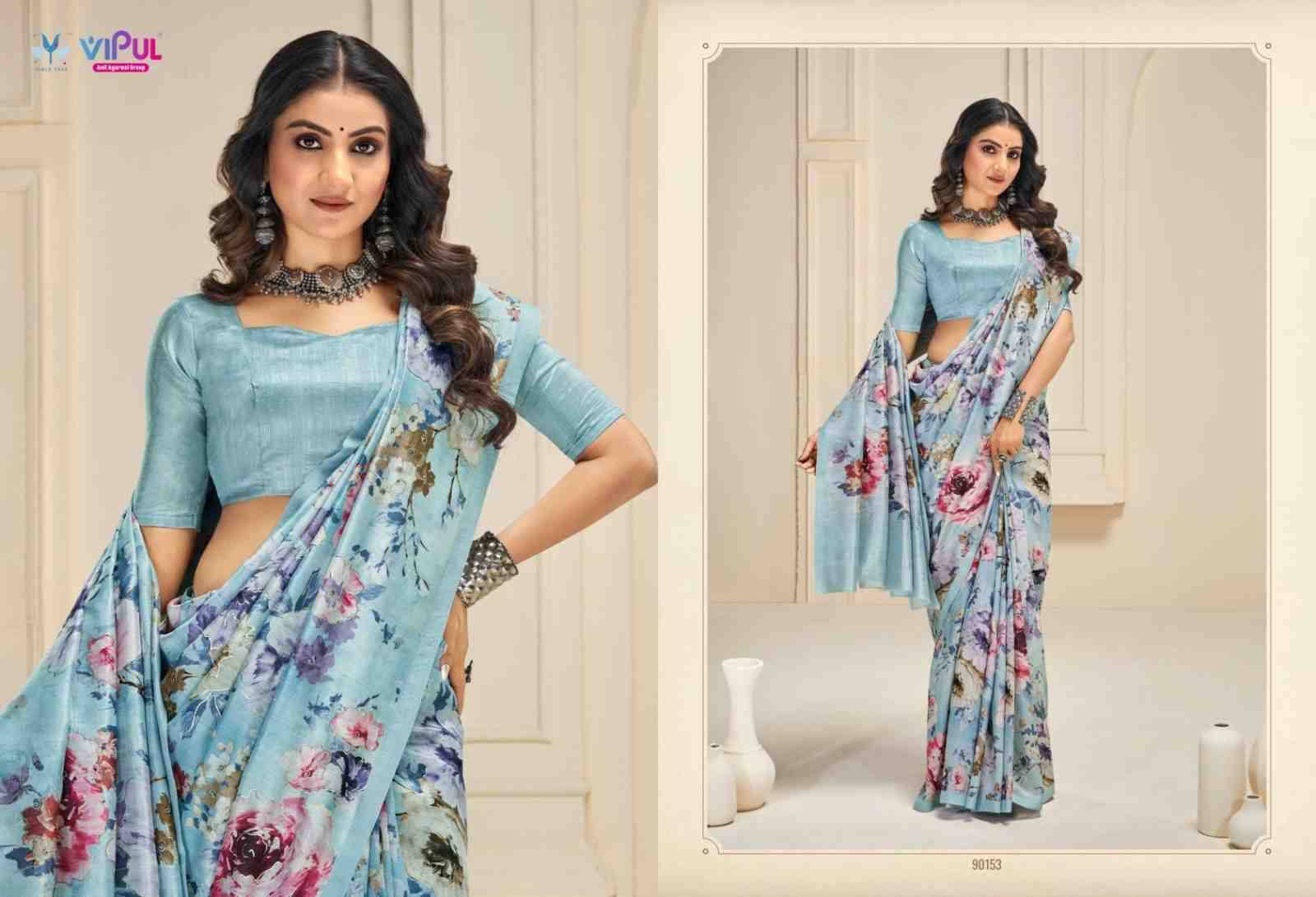 Khaadi Silk By Vipul Fashion 90153 To 90164 Series Indian Traditional Wear Collection Beautiful Stylish Fancy Colorful Party Wear & Occasional Wear Khadi Silk Sarees At Wholesale Price
