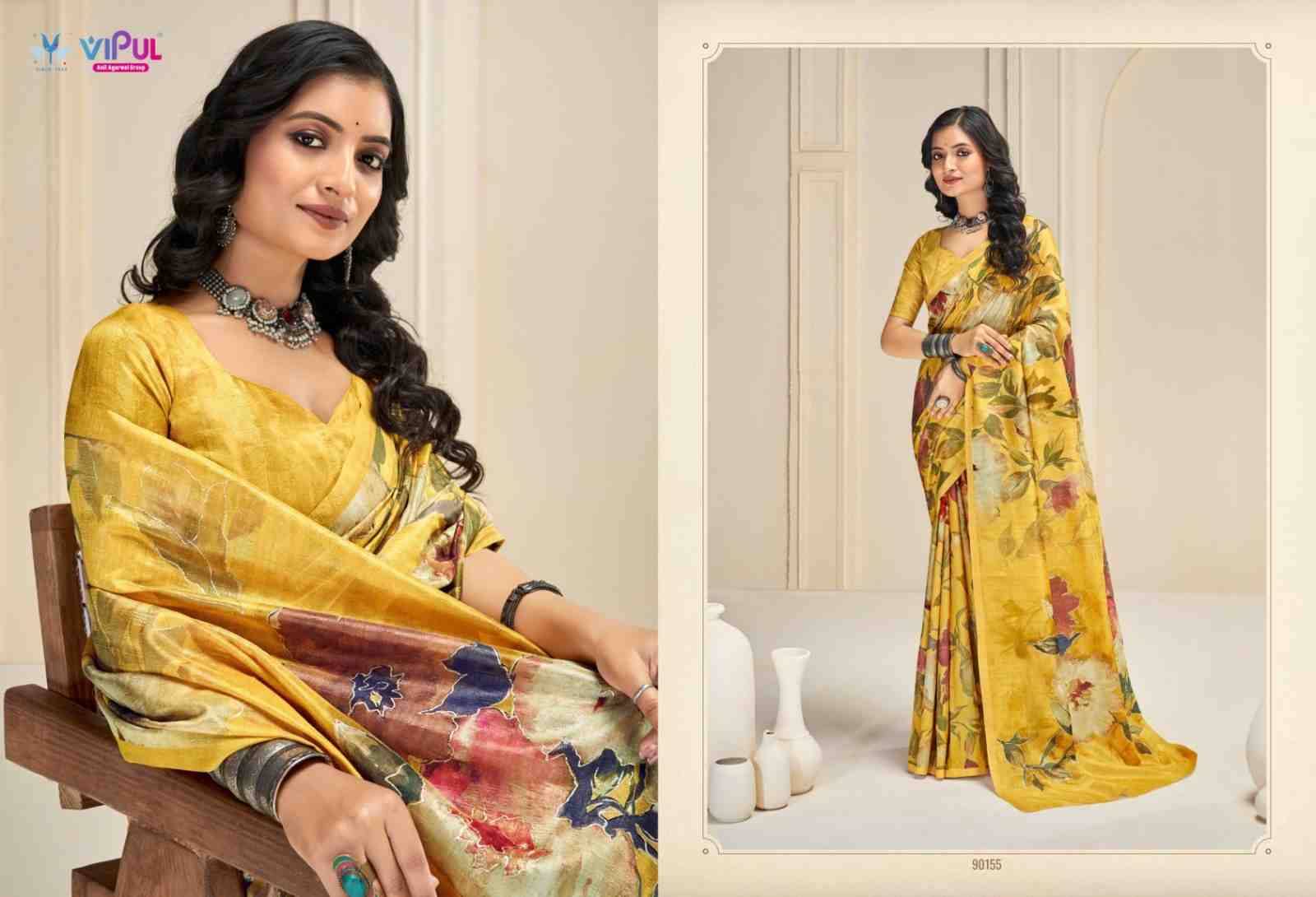 Khaadi Silk By Vipul Fashion 90153 To 90164 Series Indian Traditional Wear Collection Beautiful Stylish Fancy Colorful Party Wear & Occasional Wear Khadi Silk Sarees At Wholesale Price