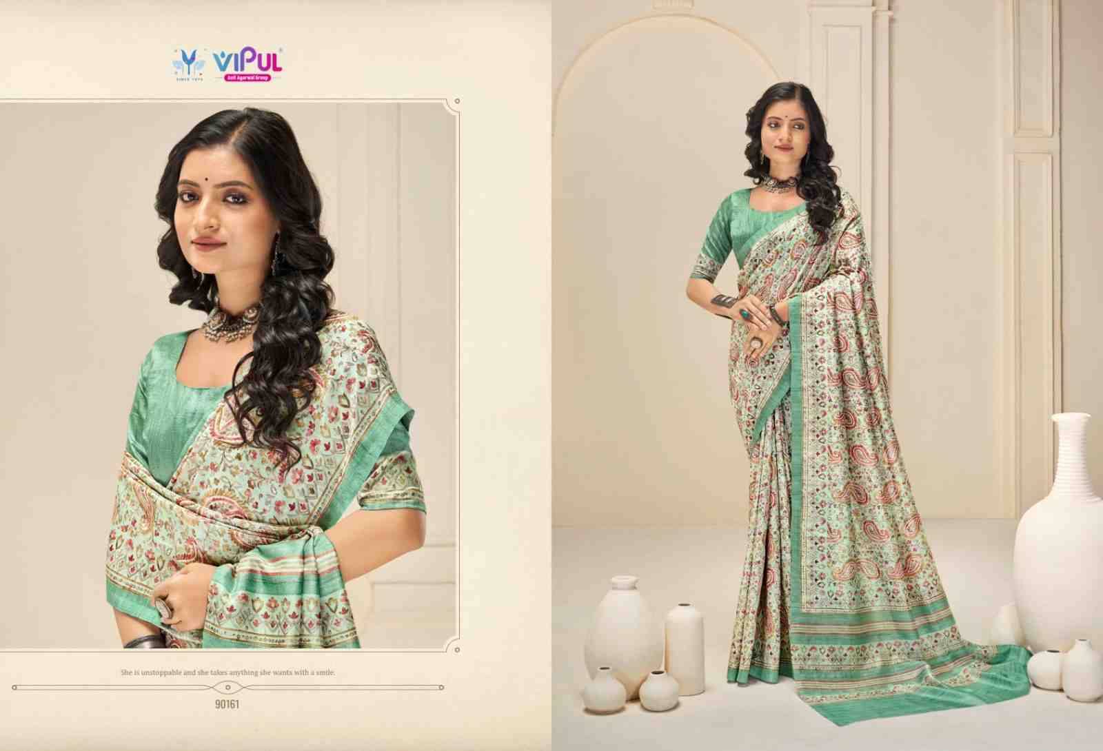 Khaadi Silk By Vipul Fashion 90153 To 90164 Series Indian Traditional Wear Collection Beautiful Stylish Fancy Colorful Party Wear & Occasional Wear Khadi Silk Sarees At Wholesale Price