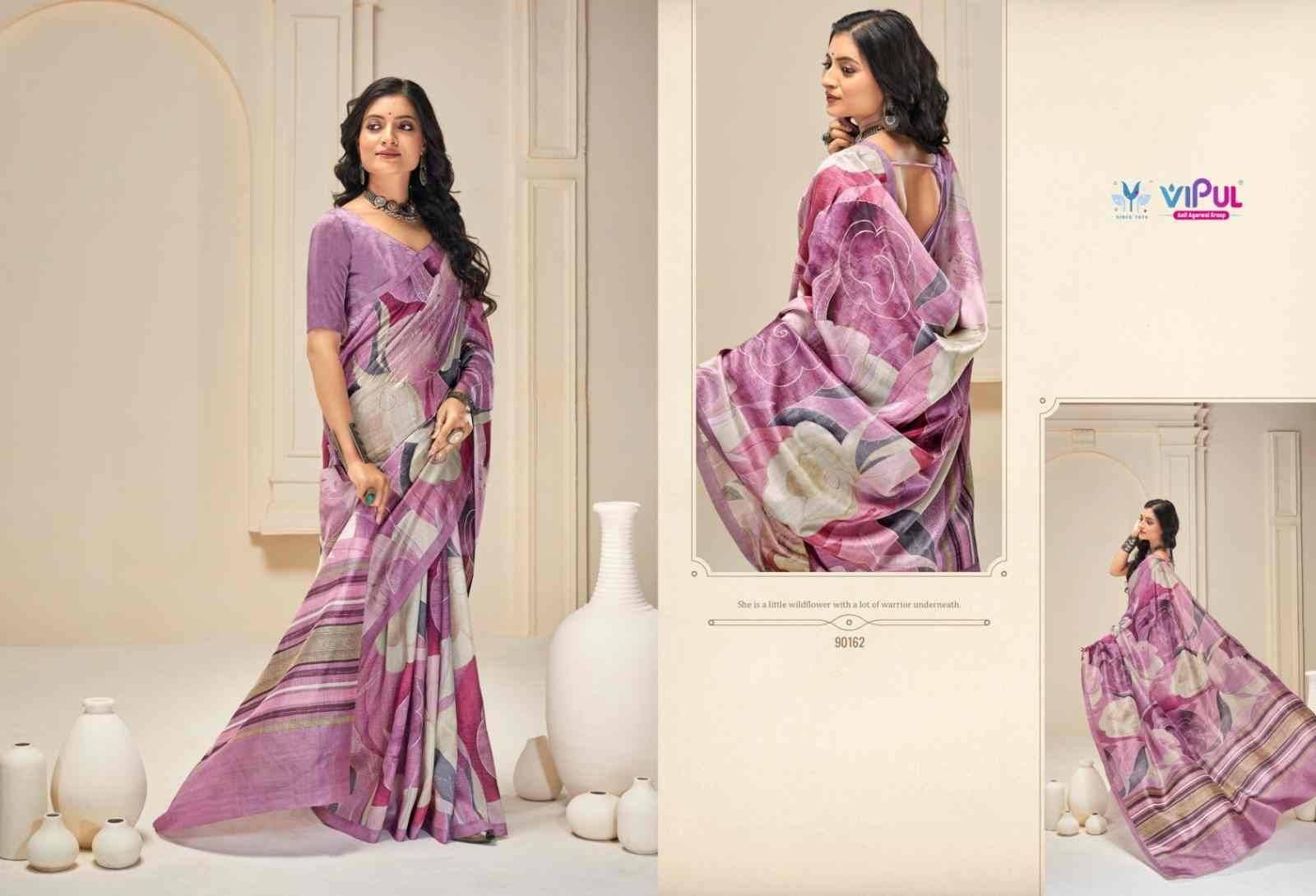 Khaadi Silk By Vipul Fashion 90153 To 90164 Series Indian Traditional Wear Collection Beautiful Stylish Fancy Colorful Party Wear & Occasional Wear Khadi Silk Sarees At Wholesale Price