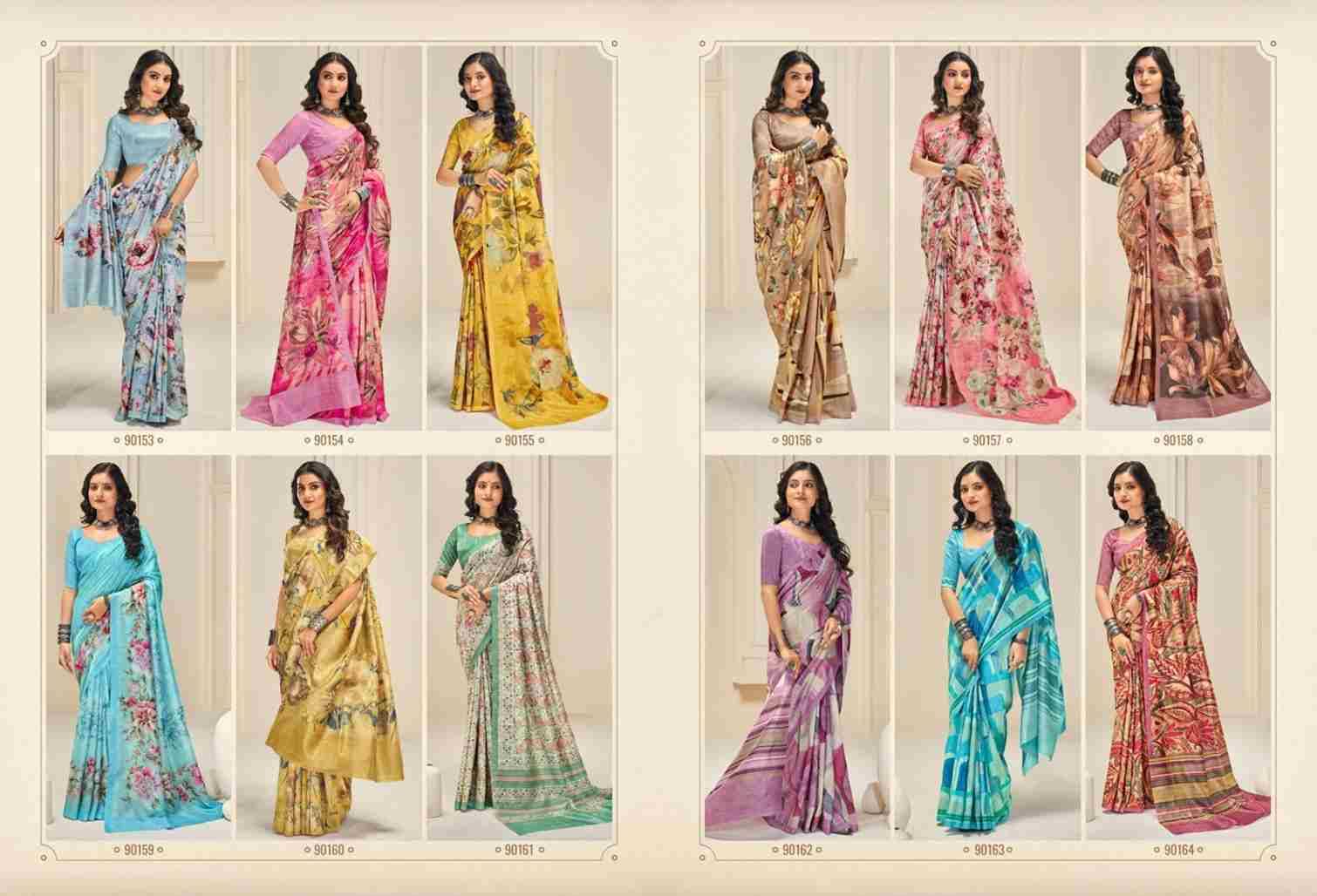 Khaadi Silk By Vipul Fashion 90153 To 90164 Series Indian Traditional Wear Collection Beautiful Stylish Fancy Colorful Party Wear & Occasional Wear Khadi Silk Sarees At Wholesale Price