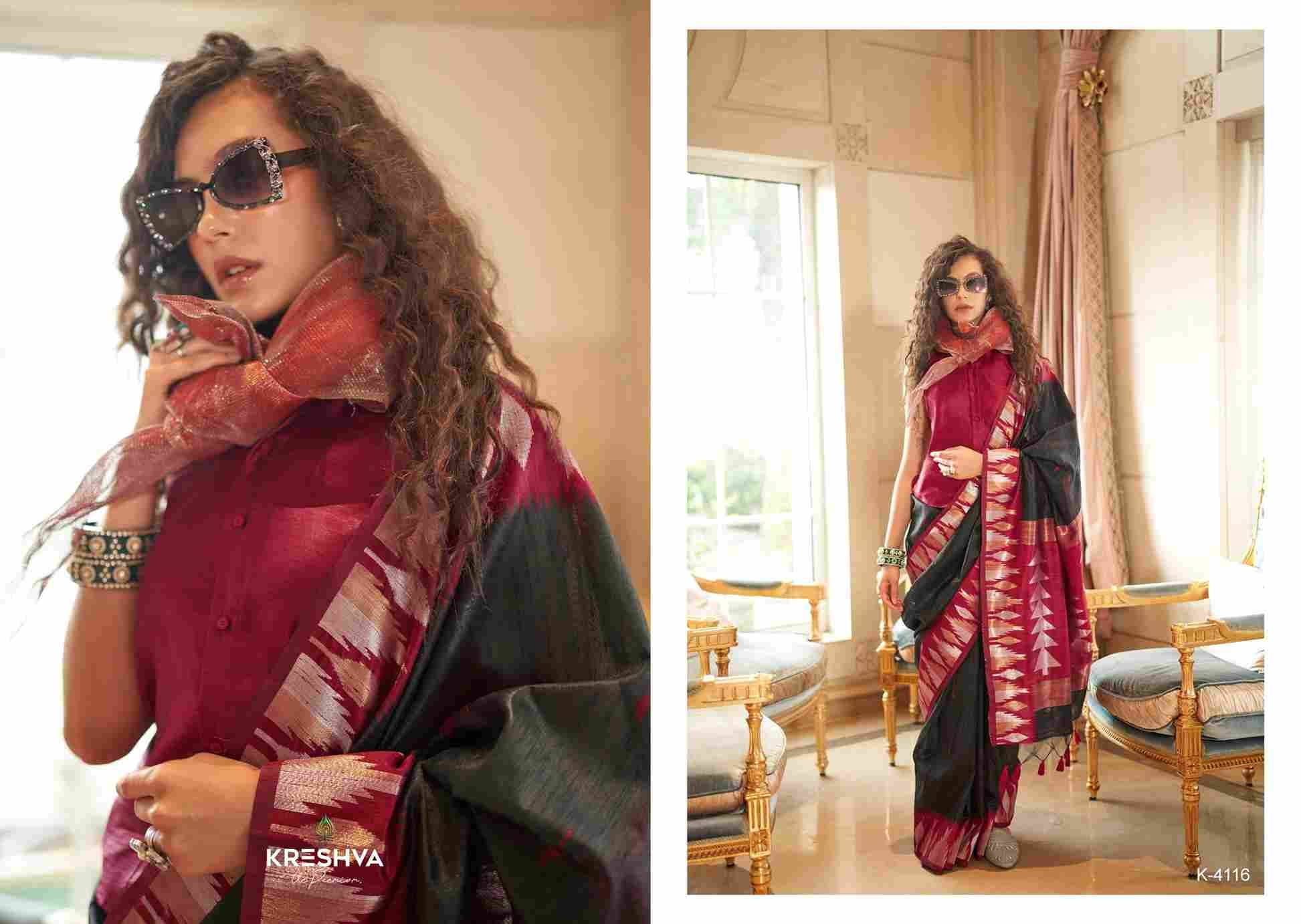 Kalatmak By Kreshva 4114 To 4221 Series Indian Traditional Wear Collection Beautiful Stylish Fancy Colorful Party Wear & Occasional Wear Pure Silk Sarees At Wholesale Price