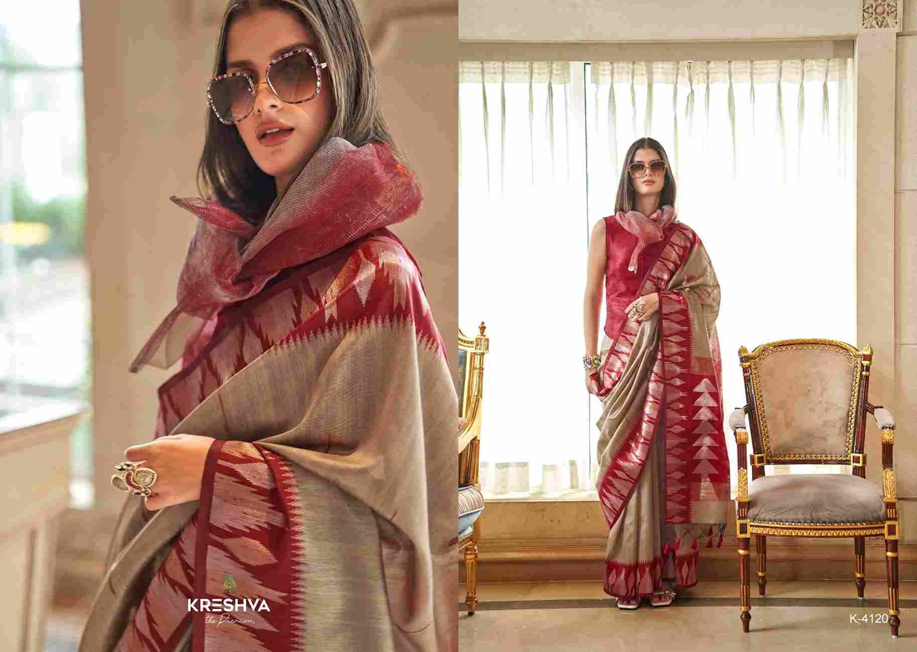Kalatmak By Kreshva 4114 To 4221 Series Indian Traditional Wear Collection Beautiful Stylish Fancy Colorful Party Wear & Occasional Wear Pure Silk Sarees At Wholesale Price