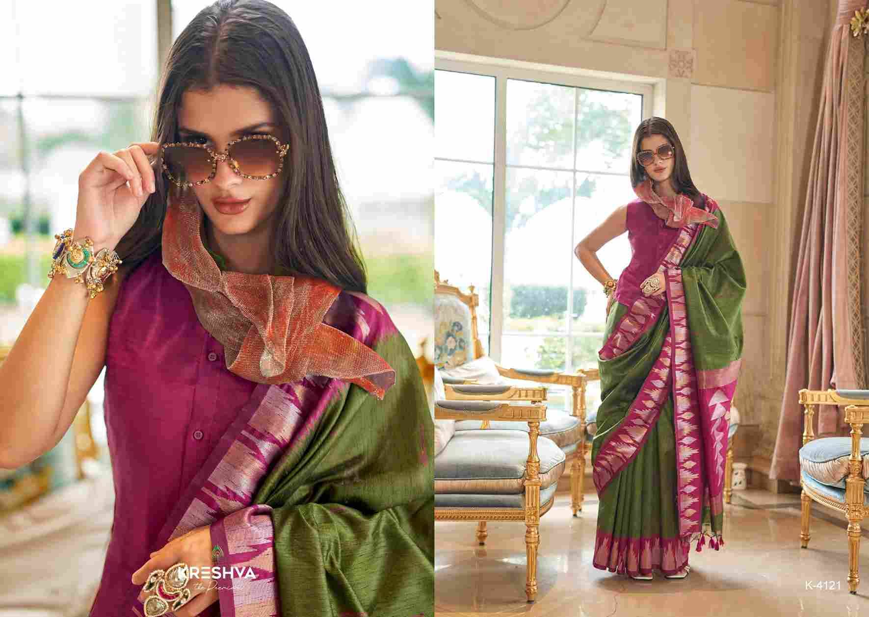 Kalatmak By Kreshva 4114 To 4221 Series Indian Traditional Wear Collection Beautiful Stylish Fancy Colorful Party Wear & Occasional Wear Pure Silk Sarees At Wholesale Price