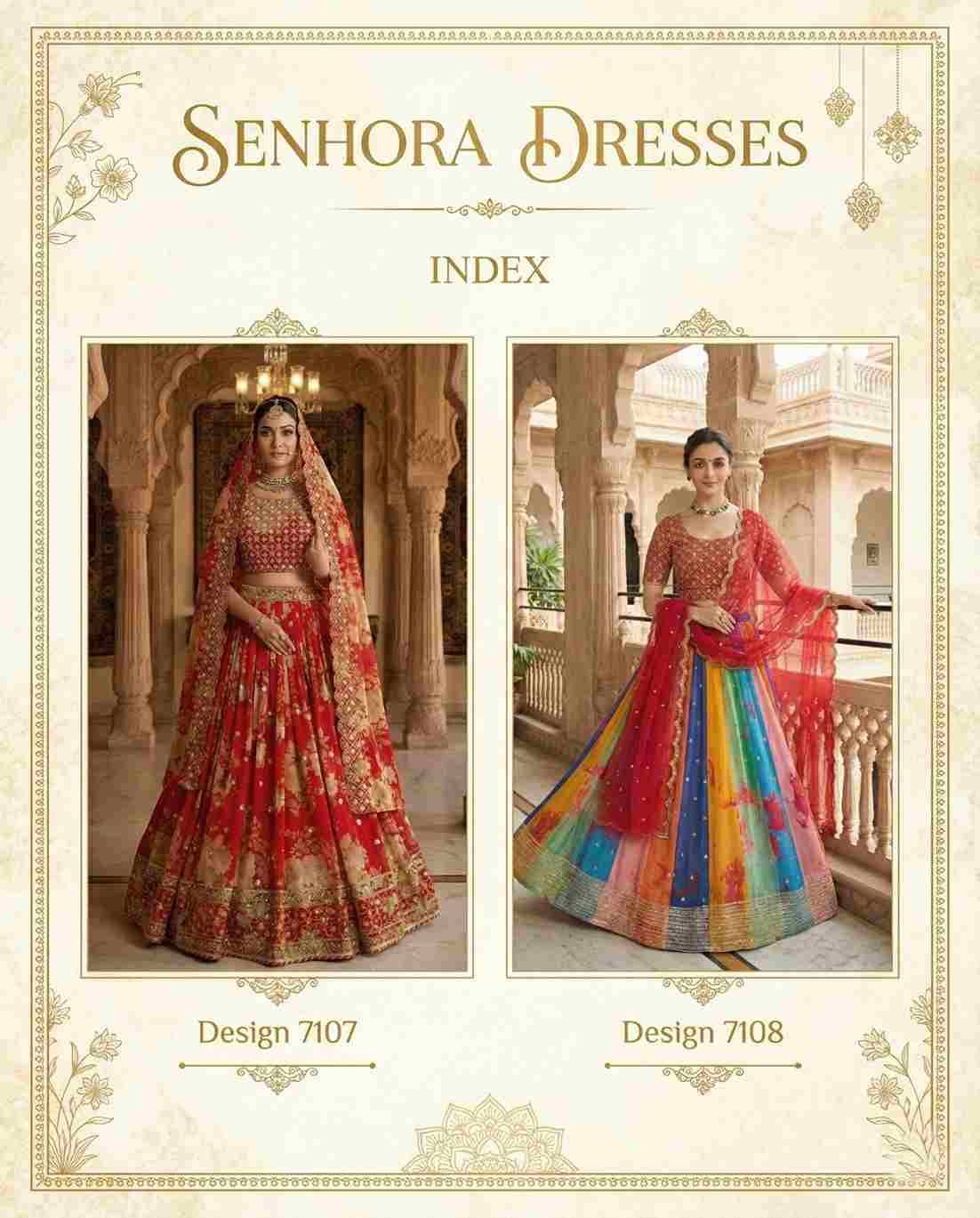 Preeta By Senhora Dresses 7107 To 7108 Series Designer Beautiful Collection Occasional Wear & Party Wear Pure Georgette Lehengas At Wholesale Price