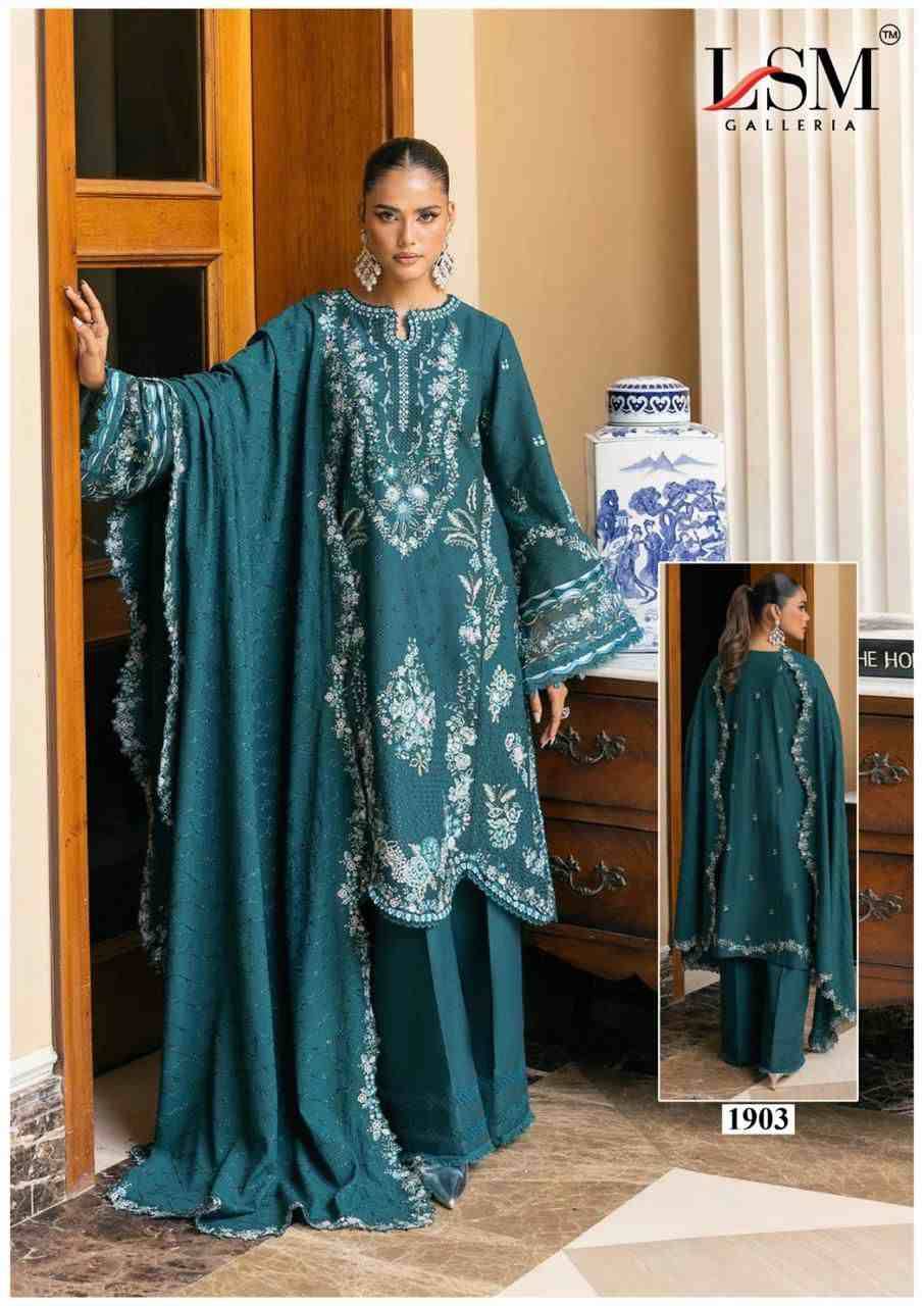Parian Dream Vol-19 By Lsm Galleria 1901 To 1906 Series Beautiful Festive Suits Colorful Stylish Fancy Casual Wear & Ethnic Wear Pure Lawn Print With Work Dresses At Wholesale Price