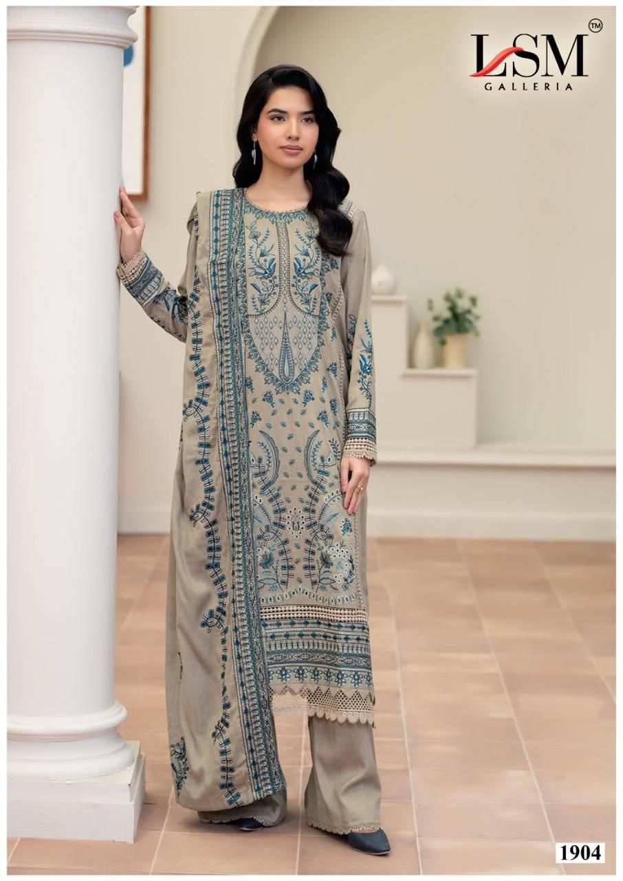 Parian Dream Vol-19 By Lsm Galleria 1901 To 1906 Series Beautiful Festive Suits Colorful Stylish Fancy Casual Wear & Ethnic Wear Pure Lawn Print With Work Dresses At Wholesale Price