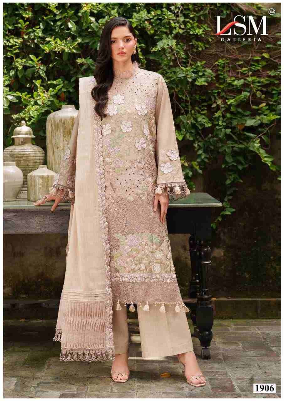 Parian Dream Vol-19 By Lsm Galleria 1901 To 1906 Series Beautiful Festive Suits Colorful Stylish Fancy Casual Wear & Ethnic Wear Pure Lawn Print With Work Dresses At Wholesale Price