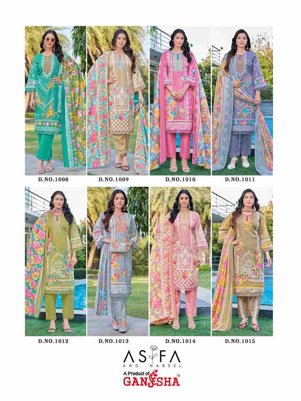 Nasifa And Nabeel Vol-1 By Ganesha 1008 To 1015 Series Beautiful Festive Suits Stylish Fancy Colorful Party Wear & Occasional Wear Pure Cotton Dresses At Wholesale Price