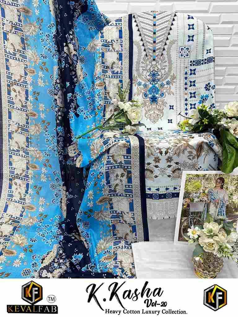 K.Kasha Vol-20 By Keval Fab 20001 To 20006 Series Beautiful Festive Suits Stylish Fancy Colorful Casual Wear & Ethnic Wear Heavy Pure Cotton Print Dresses At Wholesale Price