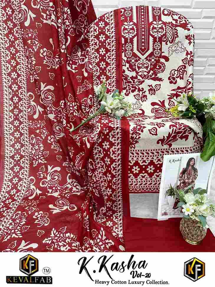K.Kasha Vol-20 By Keval Fab 20001 To 20006 Series Beautiful Festive Suits Stylish Fancy Colorful Casual Wear & Ethnic Wear Heavy Pure Cotton Print Dresses At Wholesale Price