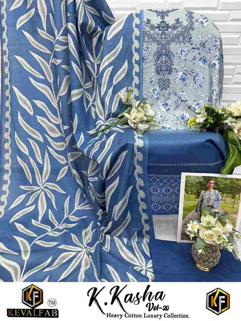 K.Kasha Vol-20 By Keval Fab 20001 To 20006 Series Beautiful Festive Suits Stylish Fancy Colorful Casual Wear & Ethnic Wear Heavy Pure Cotton Print Dresses At Wholesale Price