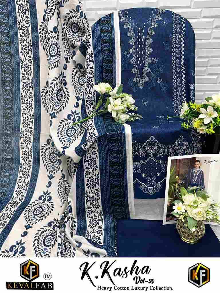 K.Kasha Vol-20 By Keval Fab 20001 To 20006 Series Beautiful Festive Suits Stylish Fancy Colorful Casual Wear & Ethnic Wear Heavy Pure Cotton Print Dresses At Wholesale Price