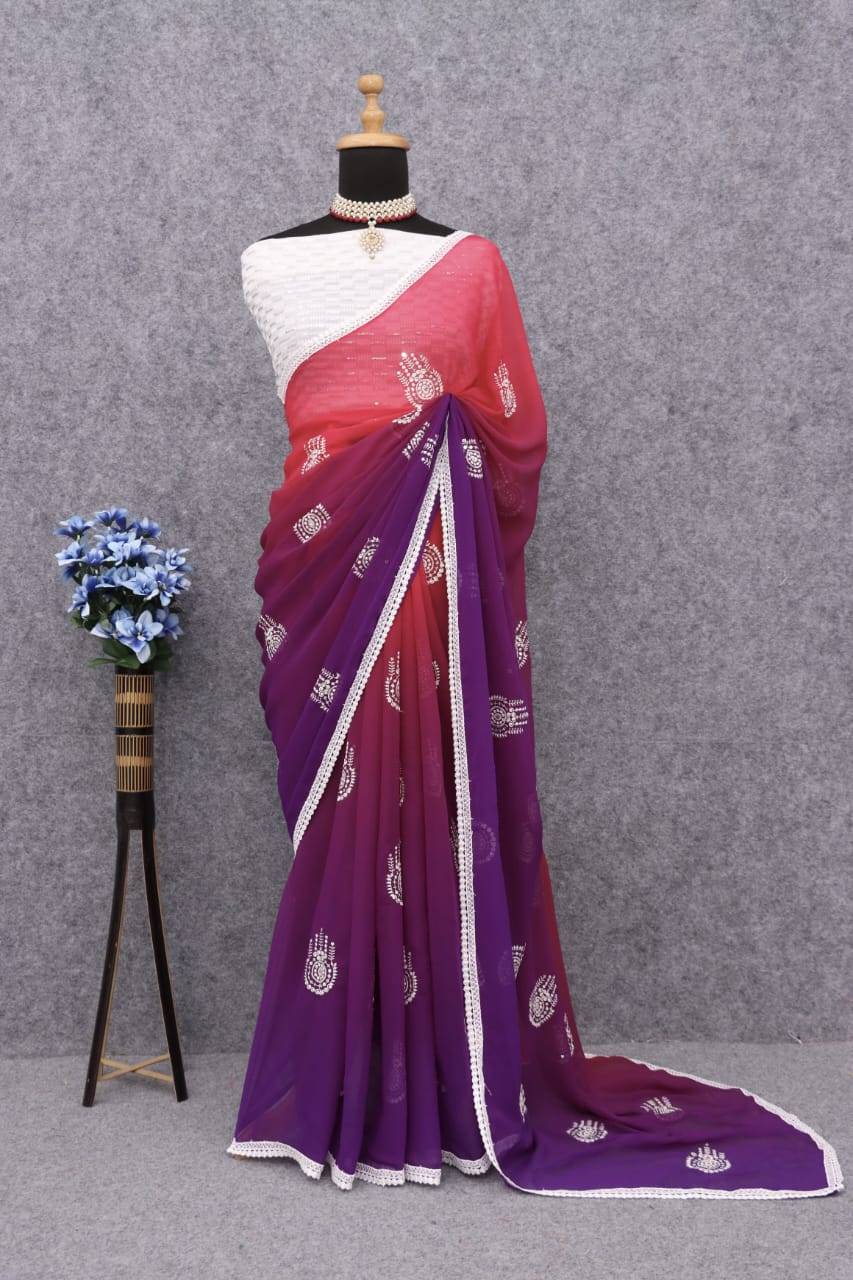 Pc-69 By Fashid Wholesale 01 To 07 Series Indian Traditional Wear Collection Beautiful Stylish Fancy Colorful Party Wear & Occasional Wear Georgette Sarees At Wholesale Price