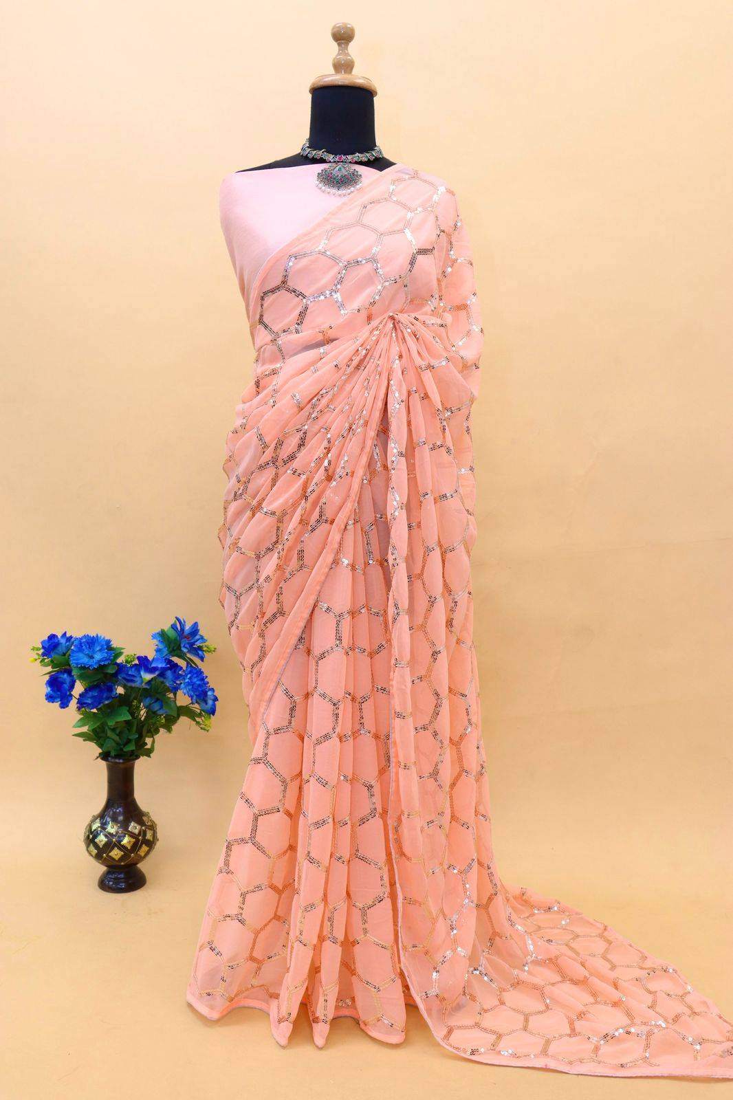 Pc-69 By Fashid Wholesale 01 To 07 Series Indian Traditional Wear Collection Beautiful Stylish Fancy Colorful Party Wear & Occasional Wear Georgette Sarees At Wholesale Price