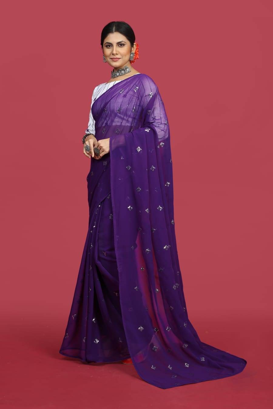 Pc-70 By Fashid Wholesale 01 To 04 Series Indian Traditional Wear Collection Beautiful Stylish Fancy Colorful Party Wear & Occasional Wear Georgette Sarees At Wholesale Price