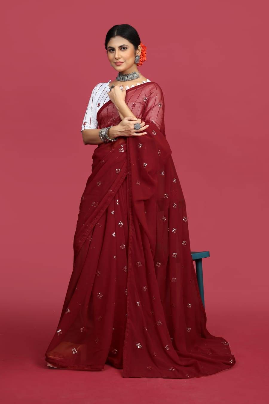 Pc-70 By Fashid Wholesale 01 To 04 Series Indian Traditional Wear Collection Beautiful Stylish Fancy Colorful Party Wear & Occasional Wear Georgette Sarees At Wholesale Price