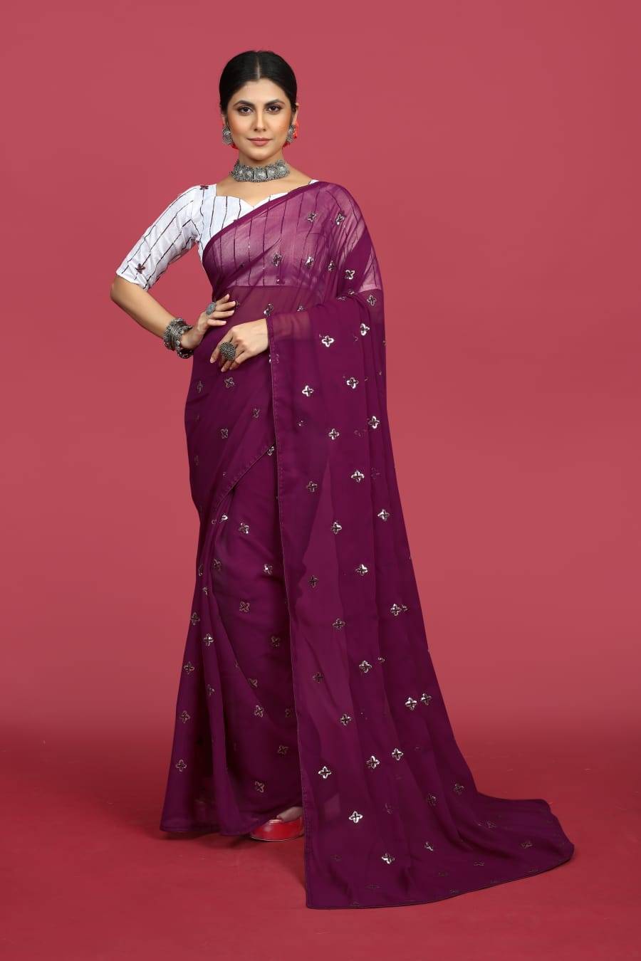 Pc-70 By Fashid Wholesale 01 To 04 Series Indian Traditional Wear Collection Beautiful Stylish Fancy Colorful Party Wear & Occasional Wear Georgette Sarees At Wholesale Price