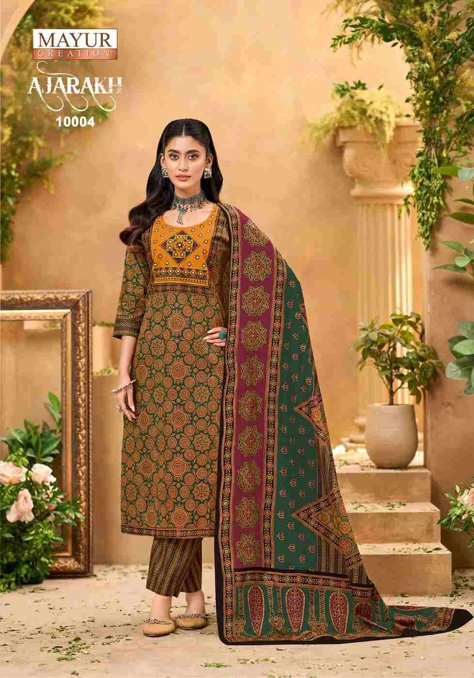 Ajarakh Vol-10 By Mayur Creation 10001 To 10010 Series Beautiful Festive Suits Stylish Fancy Colorful Casual Wear & Ethnic Wear Pure Cotton Print Dresses At Wholesale Price