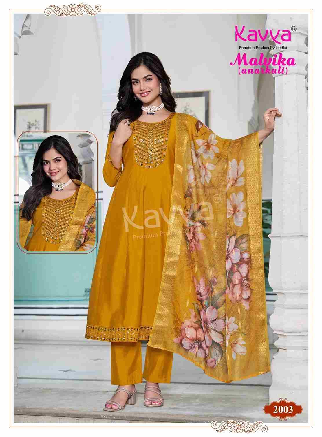 Malvika Vol-2 By Kavya 2001 To 2010 Series Beautiful Stylish Anarkali Suits Fancy Colorful Casual Wear & Ethnic Wear & Ready To Wear Fancy Dresses At Wholesale Price