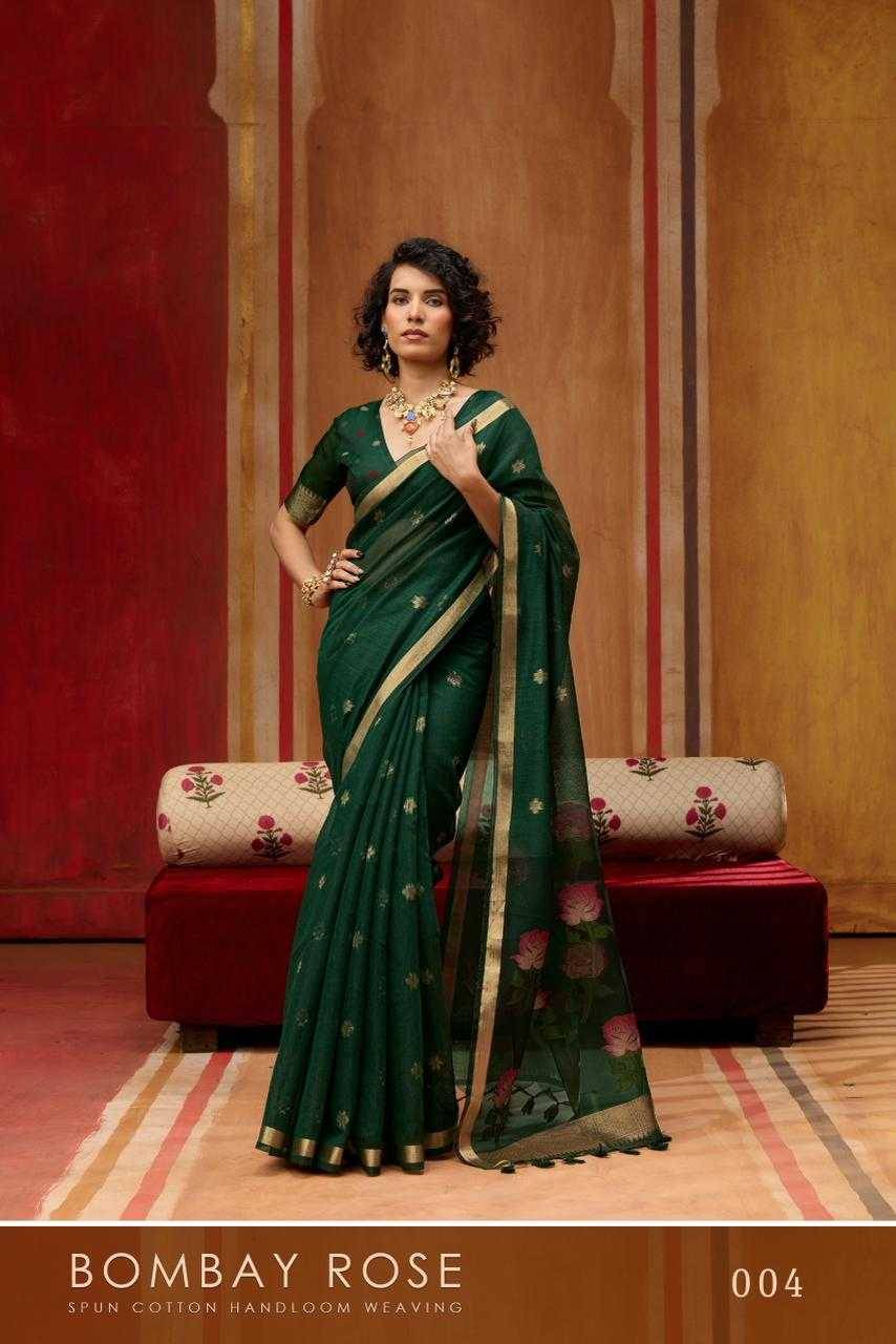 Bombay Rose By Raj Tex 001 To 006 Series Indian Traditional Wear Collection Beautiful Stylish Fancy Colorful Party Wear & Occasional Wear Handloom Cotton Sarees At Wholesale Price