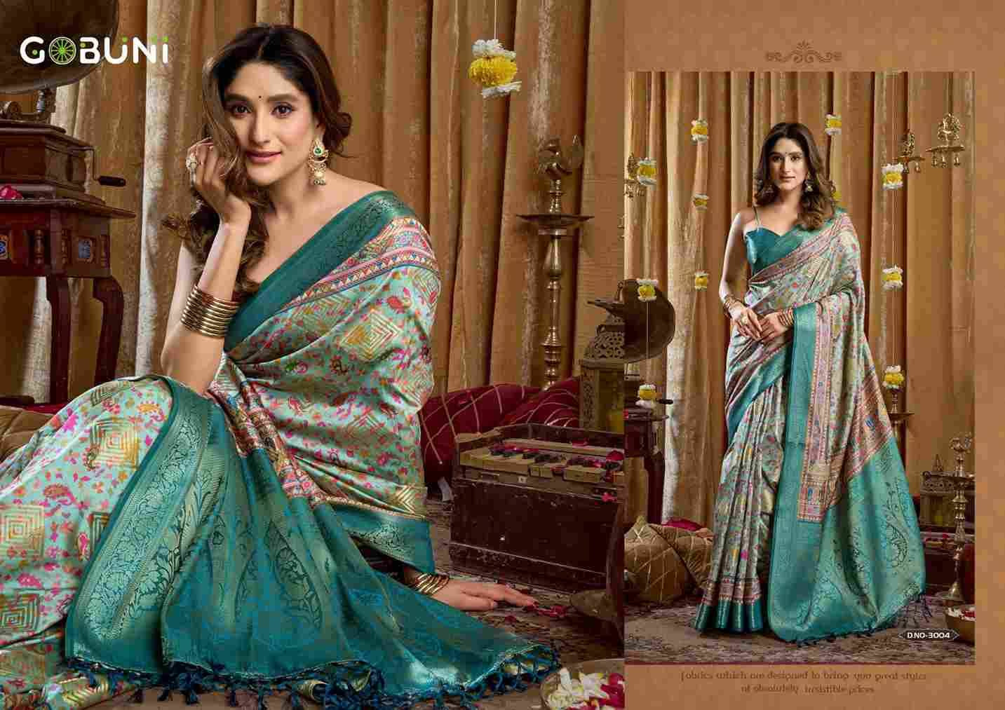Simran By Gobuni 3001 To 3006 Series Indian Traditional Wear Collection Beautiful Stylish Fancy Colorful Party Wear & Occasional Wear Banarasi Sarees At Wholesale Price